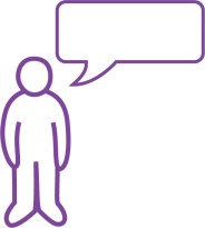 person with speech bubble